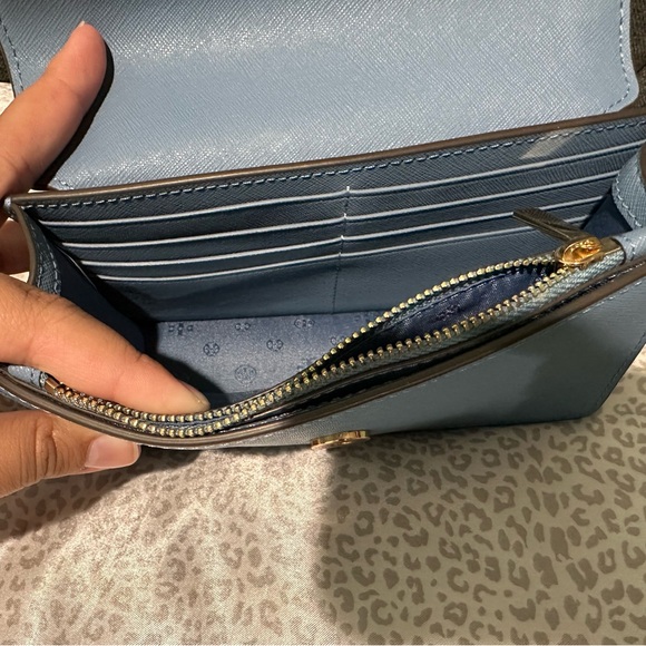 Tory Burch Emerson Mini Top Handle Bag in Blue Yonder - Picture 8 of 11